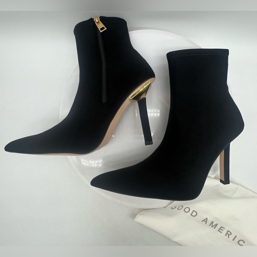 GOOD AMERICAN | Ankle Shine Neoprene Booties | Black | NWT 9 | w/ Dust Bag - Picture 9 of 15